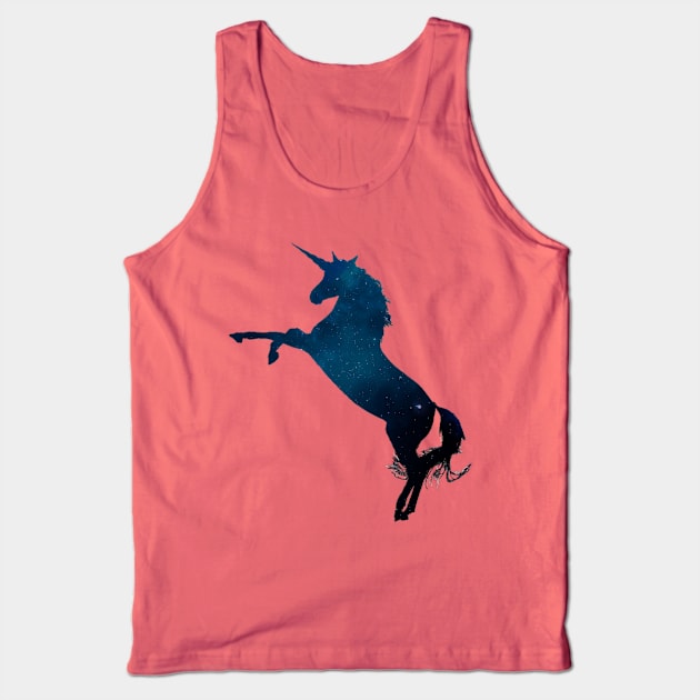 Starry Unicorn Silhouette Tank Top by LukjanovArt